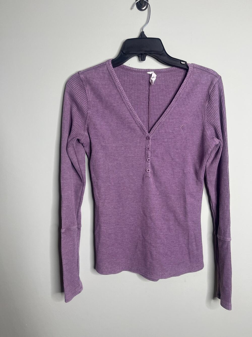 Zyia purple Waffle Henley Size Small